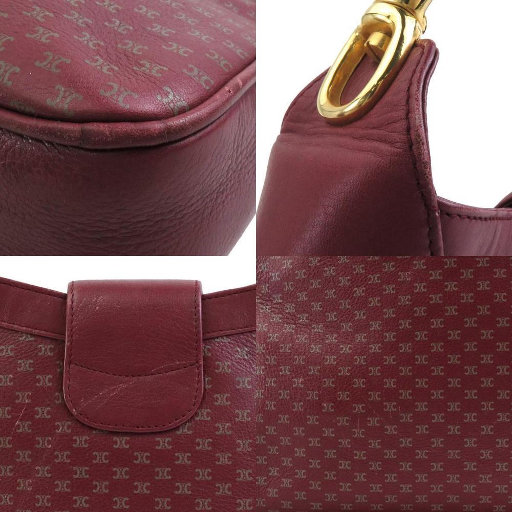 Celine Diffusion Shoulder Bag Leather Burgundy Gr… - image 3